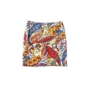 Talbots Paisley Swirls Canvas Pencil Skirt sz 14p